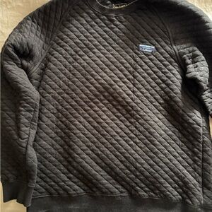 L.L. Bean Men's Quilted Crewneck Sweater - Charcoal Gray